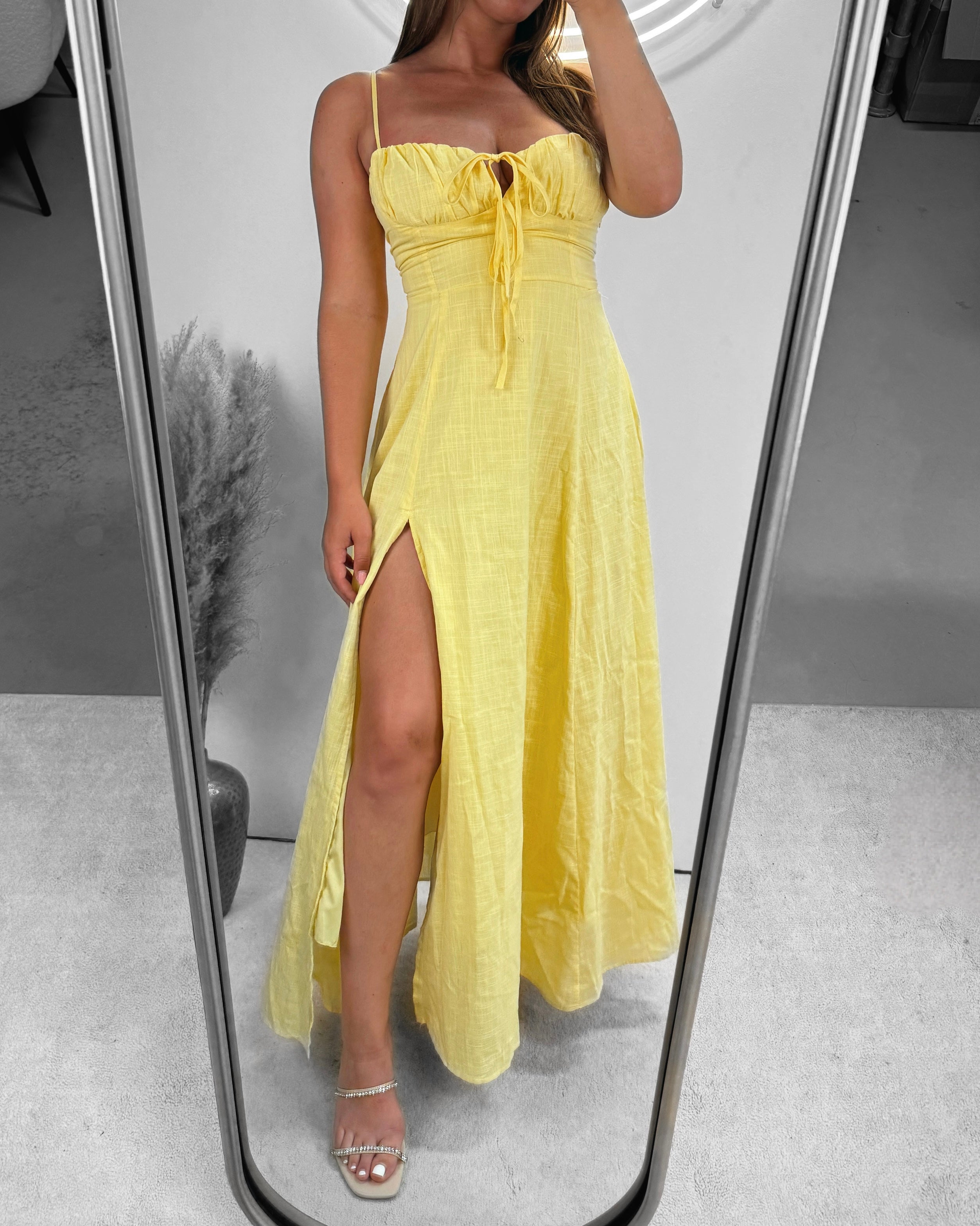 Bustier cotton maxi dress yellow – Coloursuits - Main Image